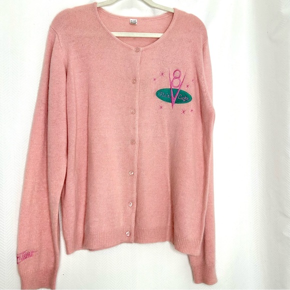 Cotton Concept Pink angora blend cardigan Flo’s Cafe button up size 3X - Picture 1 of 6